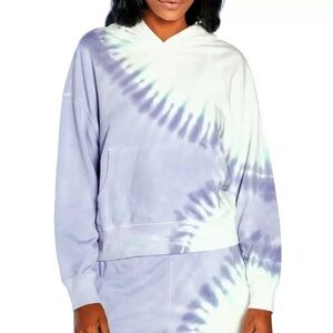 WildFox Tie Dye Casual Hoodie Blue Green White Medium